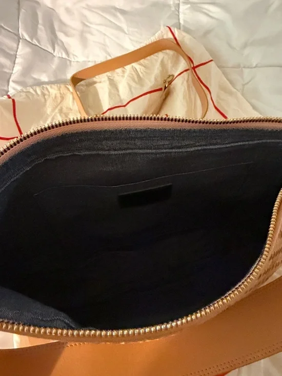 Clare V Woven Leather Bag in Camel - shoulder strap (21”) and crossbody (36.5”) - Picture 4 of 4